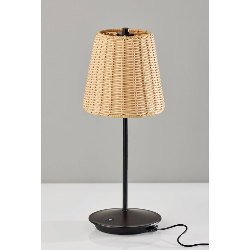 Adesso Benny Cordless Table Lamp (Includes LED Light Bulb) Black: ETL Listed, Touch Sensor, 3-Way Light Settings