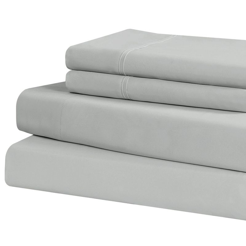 Swift Home | 3-Piece Solid Microfiber Sheet Set Gray Twin XL