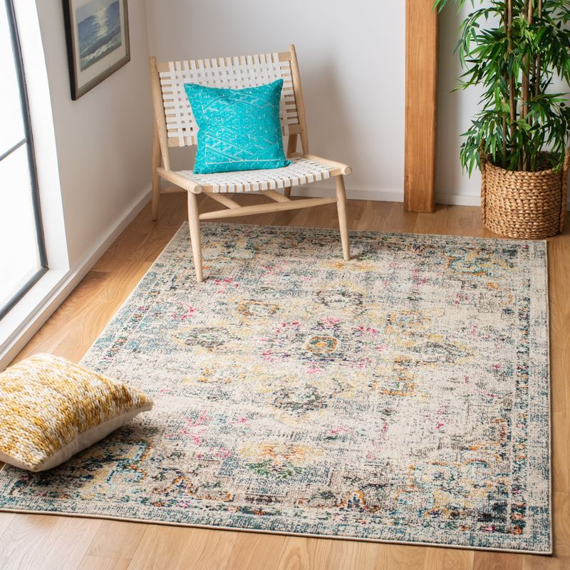 Madison MAD473 Power Loomed Indoor Area Rug - Grey/Gold - 4'x6' - Safavieh