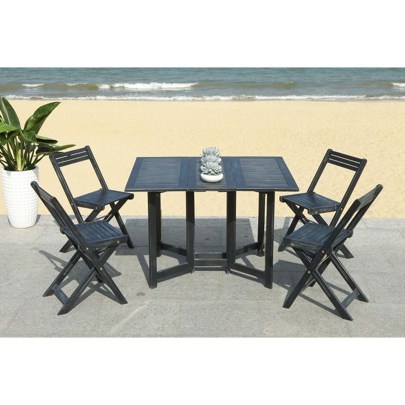 Arvin Table And 4 Chairs - Outdoor - PAT7001 - Black - Safavieh