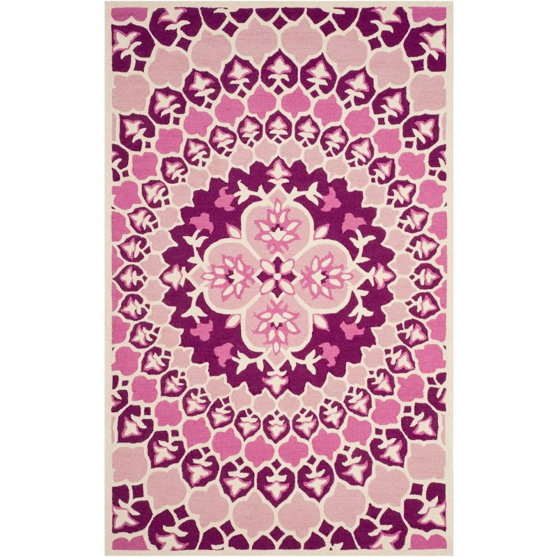 Bellagio BLG610 Hand Tufted Area Rug - Pink/Ivory - 5'x8' - Safavieh.