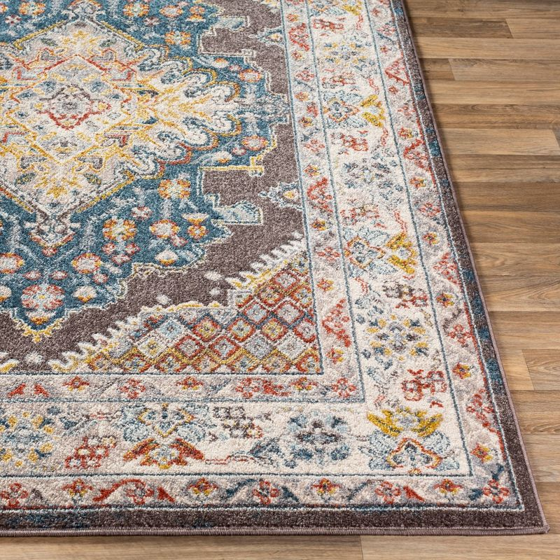 Livabliss 5'3"x7'3" Kashan Traditional Rugs Blue: Stain & Fade-Resistant, Medium Pile, Polypropylene