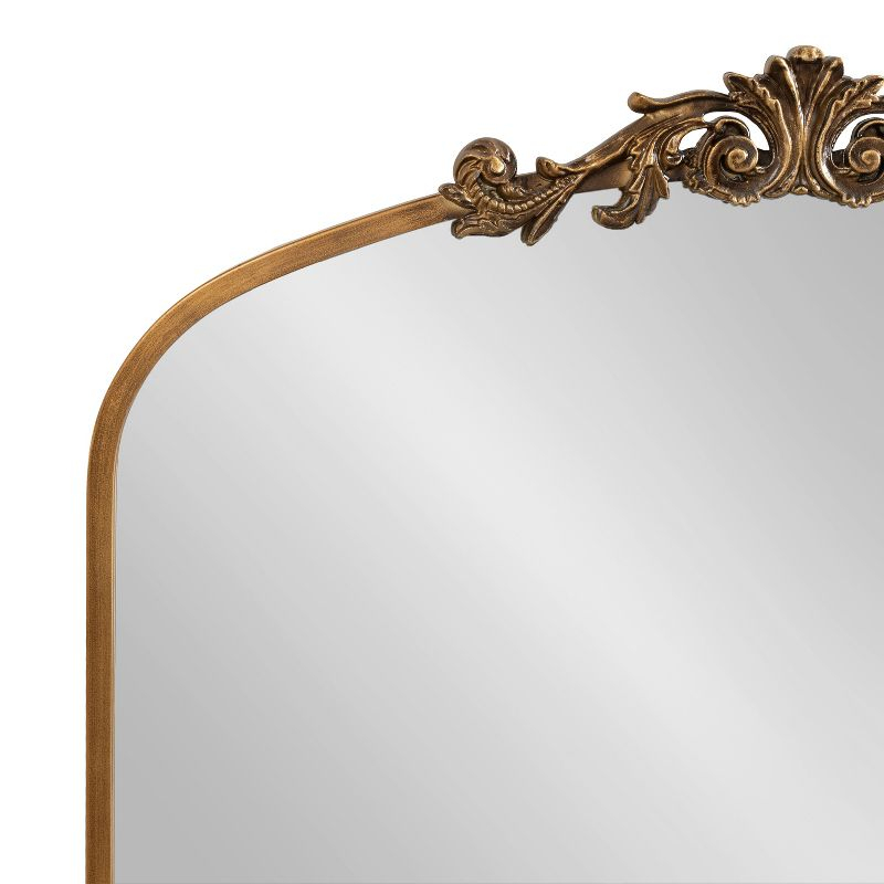 Kate & Laurel All Things Decor 28"x30" Arendahl Traditional Arch Mirror Gold: Baroque-Inspired, No Assembly Required