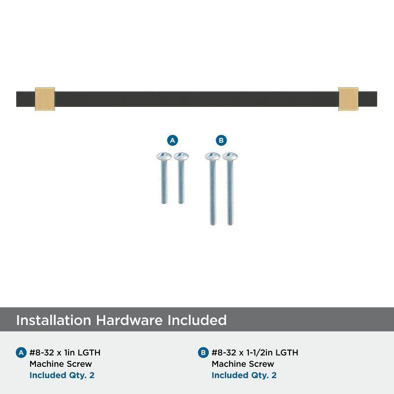 Amerock Mulino 6-5/16 inch (160mm) Center-to-Center Matte Black/Champagne Bronze Cabinet Pull