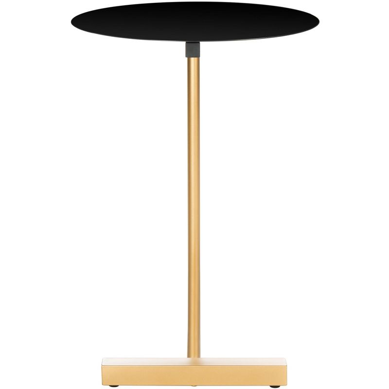 Haylee Round Side Table - Black/Gold - Safavieh.