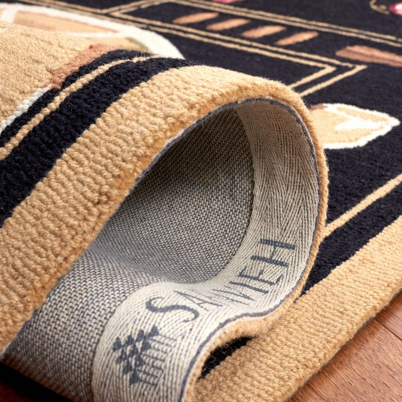 Chelsea HK254 Hand Hooked Area Rug - Black/Multi - 3'9"x5'9" - Safavieh.