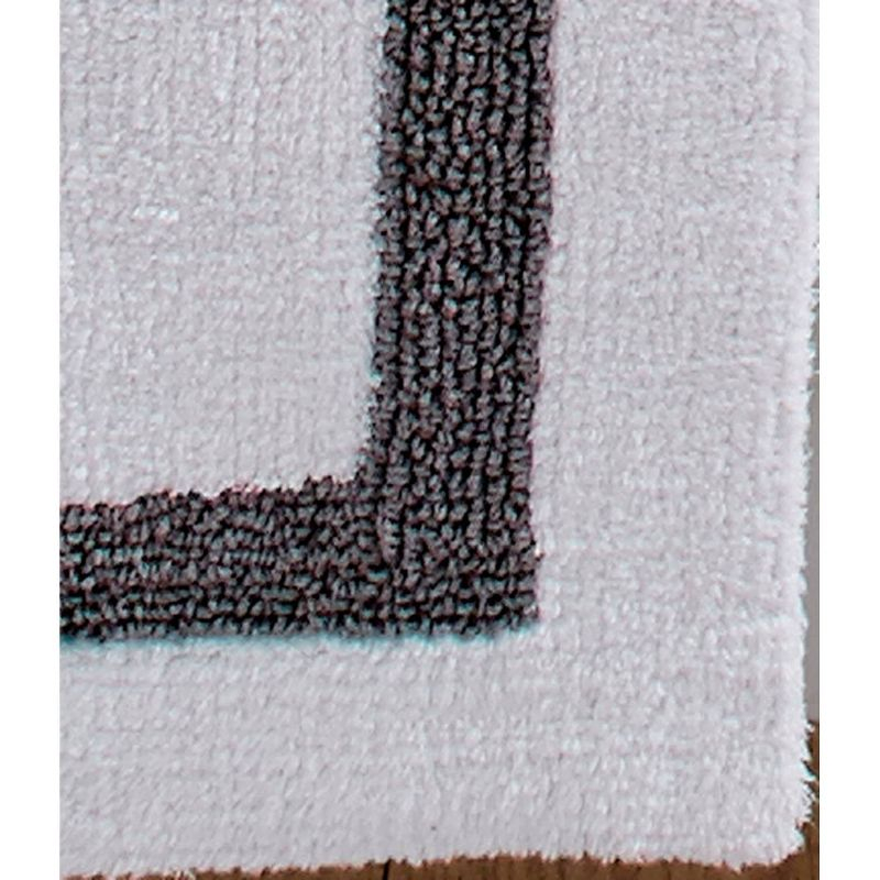 24"x40" Hotel Collection Bath Rug White/Gray - Better Trends: Cotton, Tufted, Machine Washable