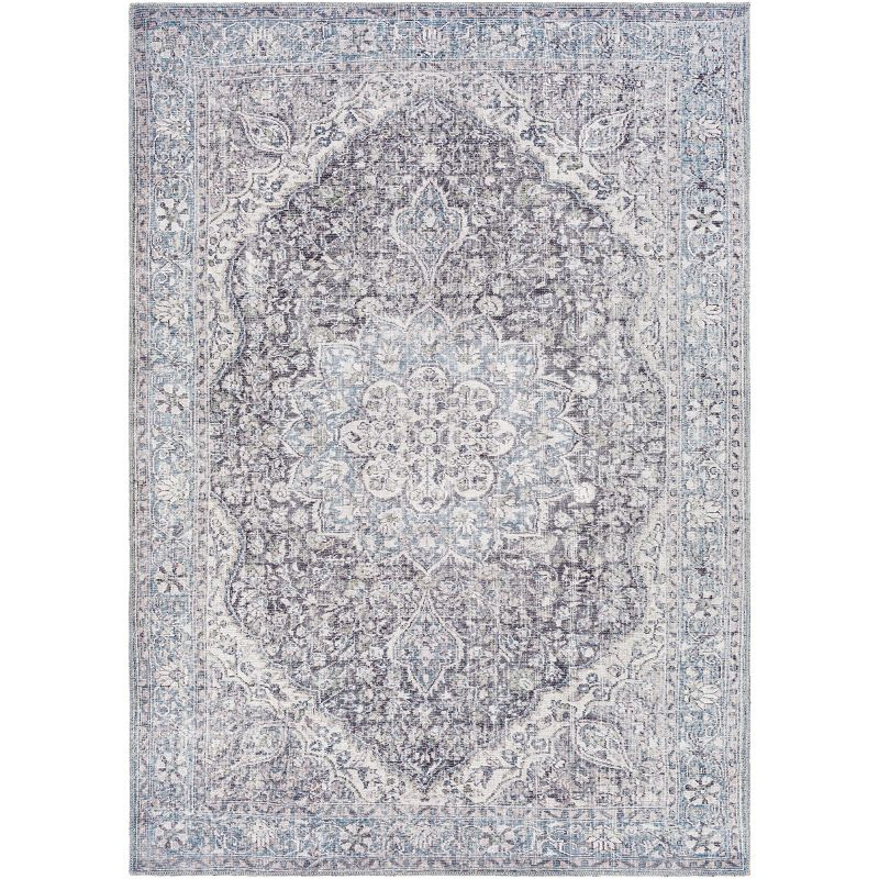 6'7"x9' Colin Traditional Machine Washable Rug Light Blue - Artistic Weavers