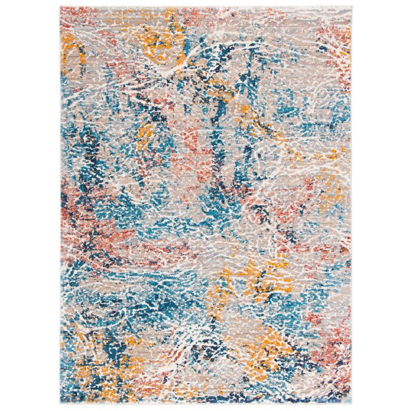Madison MAD494 Power Loomed Area Rug - Grey/Orange - 5'3"x7'6" - Safavieh.