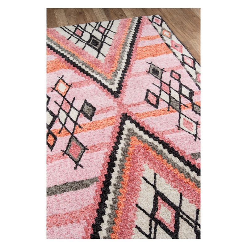 2'3"x8' Shapes Tufted Runner Rug Pink - Momeni: Modern Handmade Hallway Rug, Polyester, Medium Pile, Indoor Use