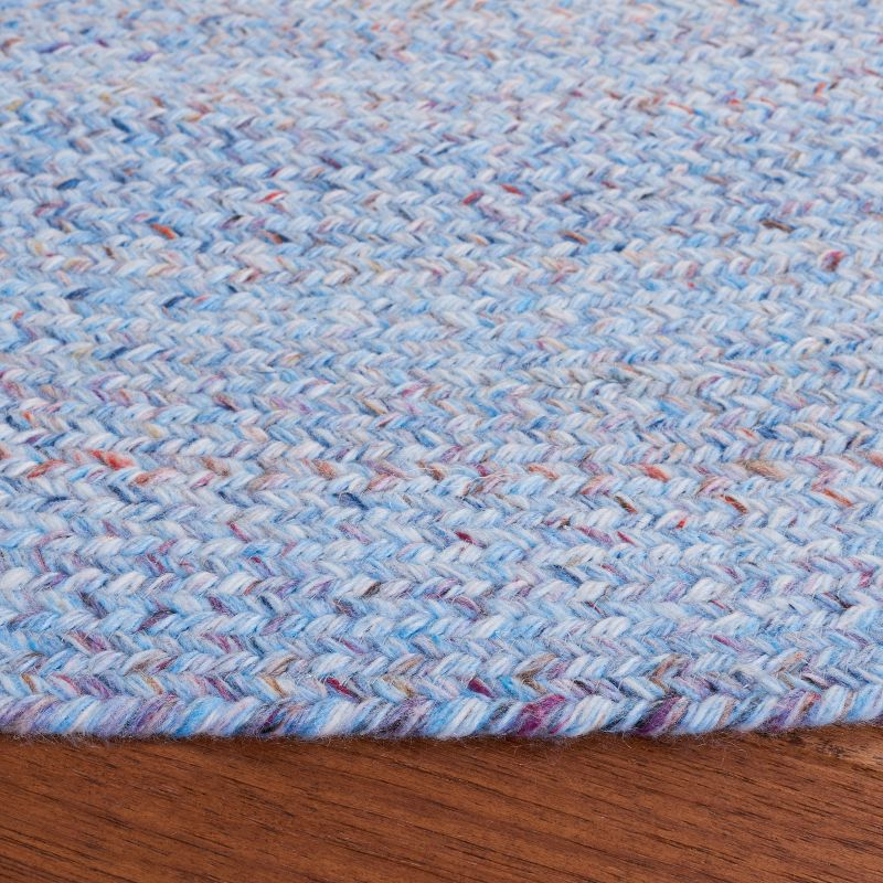 Braided BRD804 Hand Woven Area Rug - Light Blue/Red - 3' round - Safavieh.