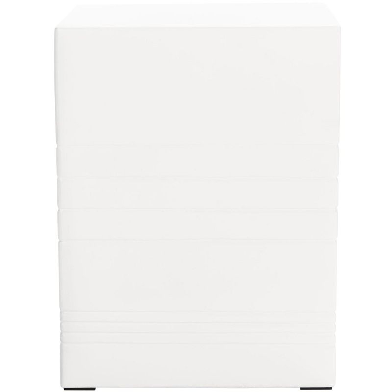 Deidara Concrete Accent Stool - Indoor/Outdoor - VNN1031 - White - Safavieh