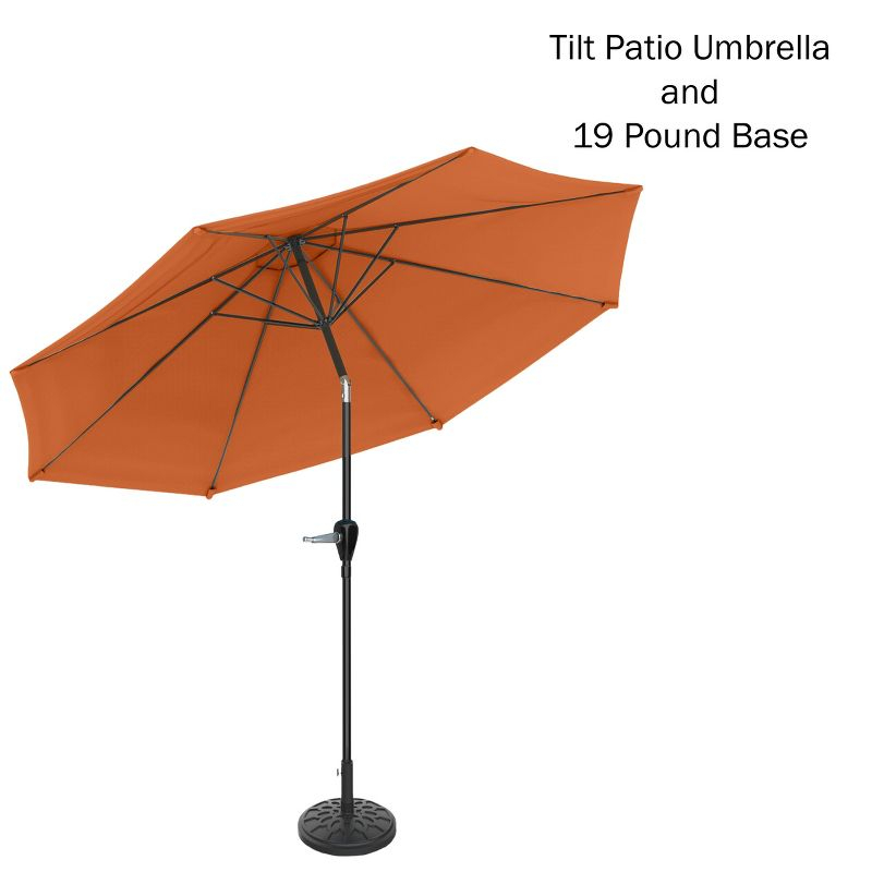 Pure Garden 10 Ft Patio Umbrella with Base, Orange