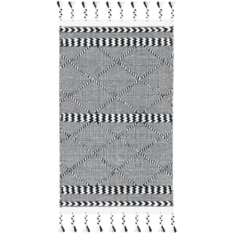 Casablanca CSB575 Hand Loomed Area Rug - Black/Ivory - 8'x10' - Safavieh.