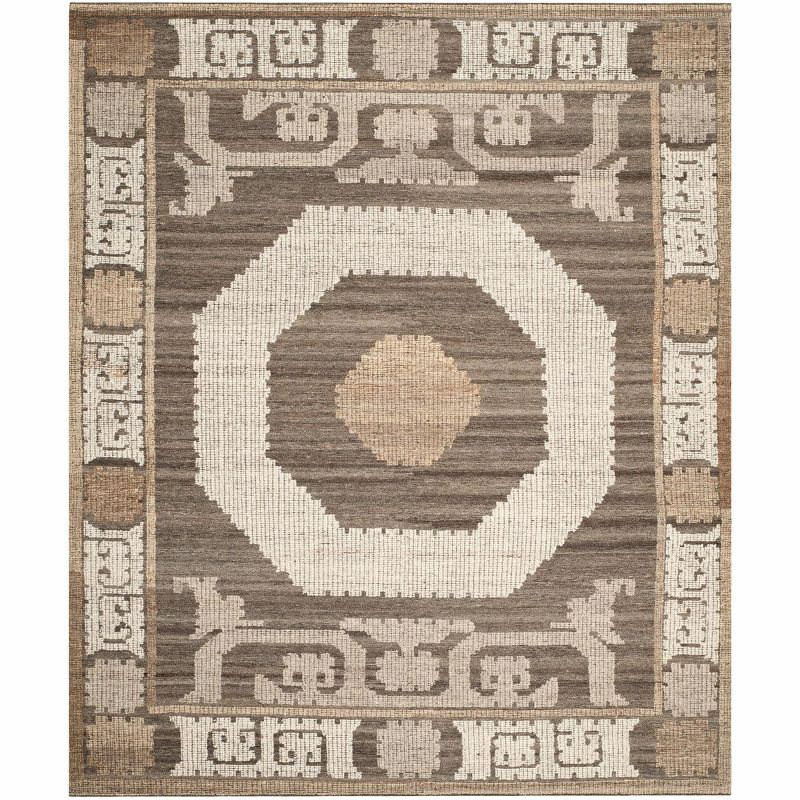 Kenya KNY313 Hand Knotted Area Rug - Ivory/Brown - 8'9"x11'9" - Safavieh.