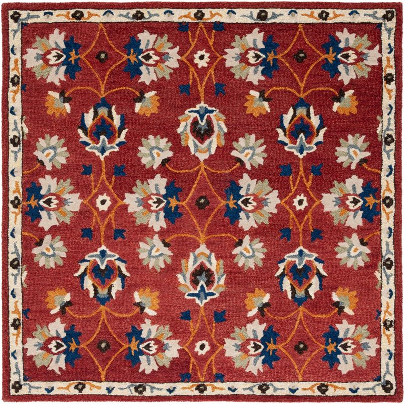 Micro-Loop MLP383 Hand Tufted Area Rug - Rust/Blue - 5'x5' - Safavieh.