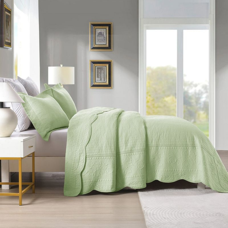 Marcielo 3-Pcs 100% Cotton Oversized Quilt Bedspread Set TG Khaki Beige Queen
