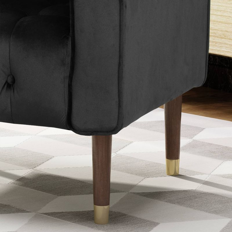 Bourchier Modern Glam Velvet Armchair Black -Christopher Knight Home: Tufted, Upholstered, Comfortable Seating