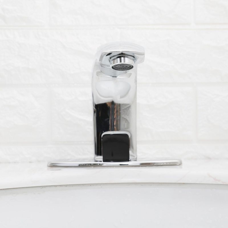 BWE Automatic Sensor Touchless Bathroom Sink Faucet With Deck Plate In Polished Chrome