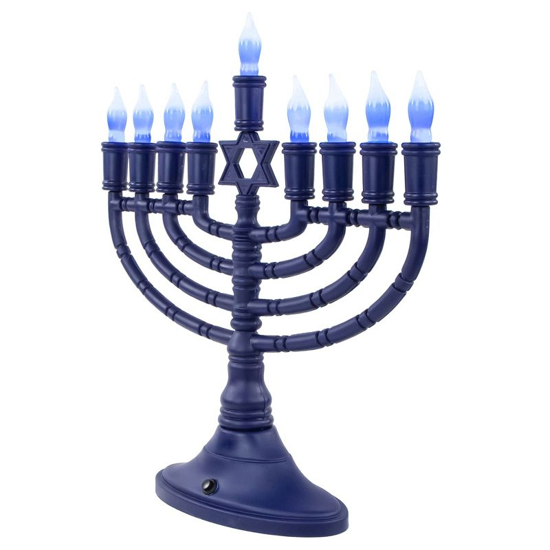 Rite Lite 15" Premium Blue Large LED Electric Menorah with Sequential Lighting