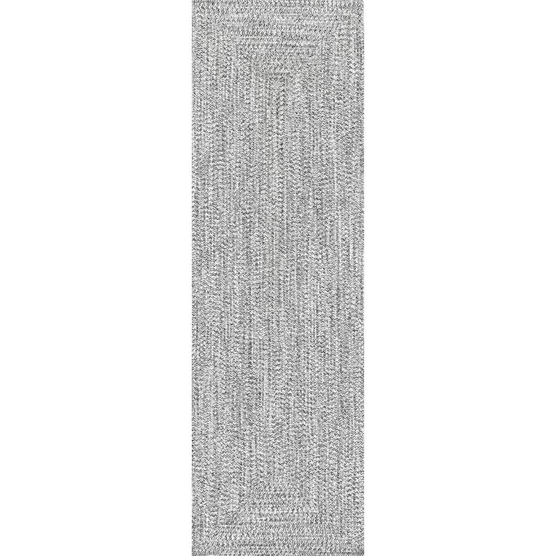 nuLOOM Wynn Braided Indoor/Outdoor Area Rug, Runner 2' 6" x 6', Salt and Pepper
