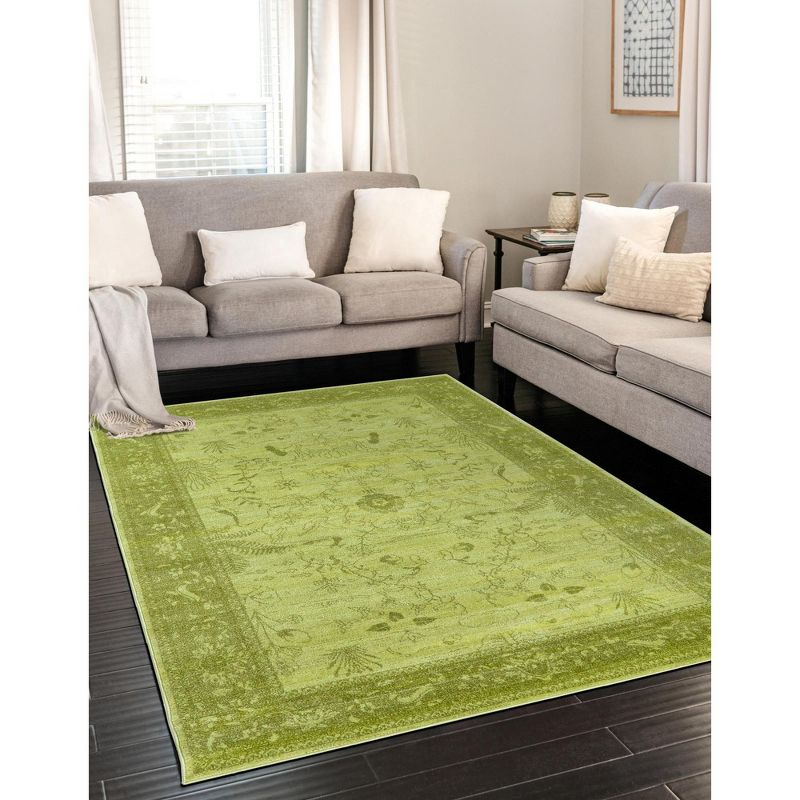 Unique Loom 7' 1 x 10' 0 Light Green La Jolla Floral Area Rug