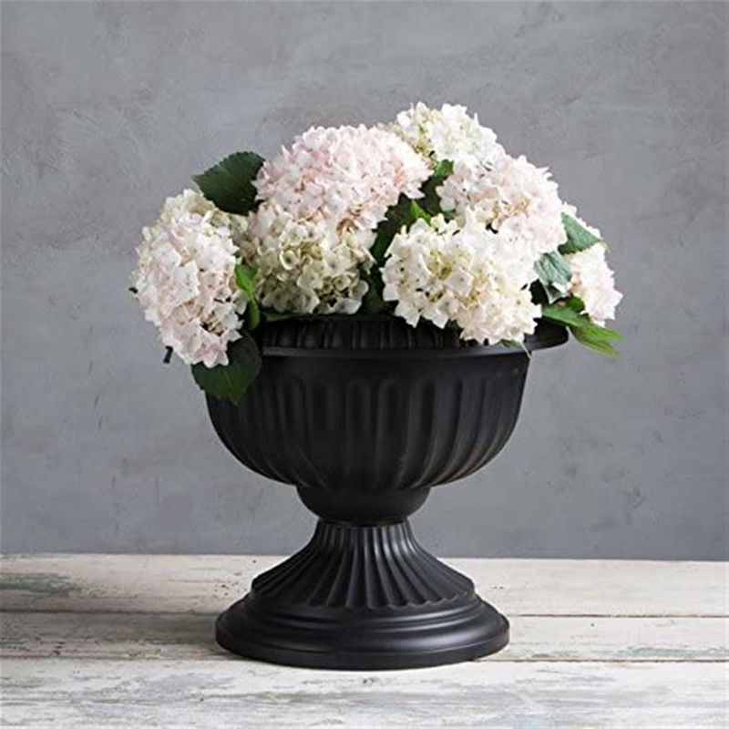 Novelty Grecian Plastic Indoor/Outdoor Urn Planter, Black, 12in