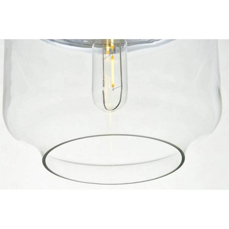 Elegant Lighting Ashwell 1 Light Chrome Pendant With Clear Glass