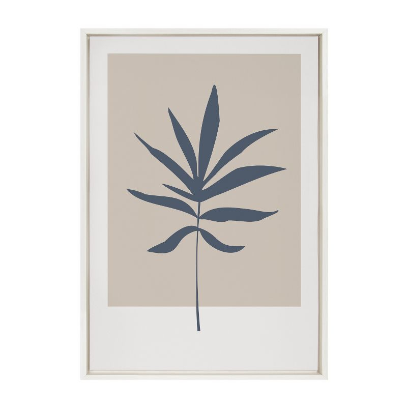 Kate & Laurel All Things Decor 23"x33" Sylvie Muted Colorblock Botanical Leaf Framed Wall Art by The Creative Bunch Studio White