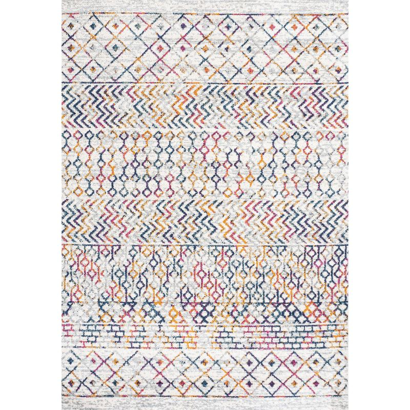 3' x 5' Arta Moroccan Vintage Geometric Rug Area Rug, Multi/Cream - JONATHAN Y