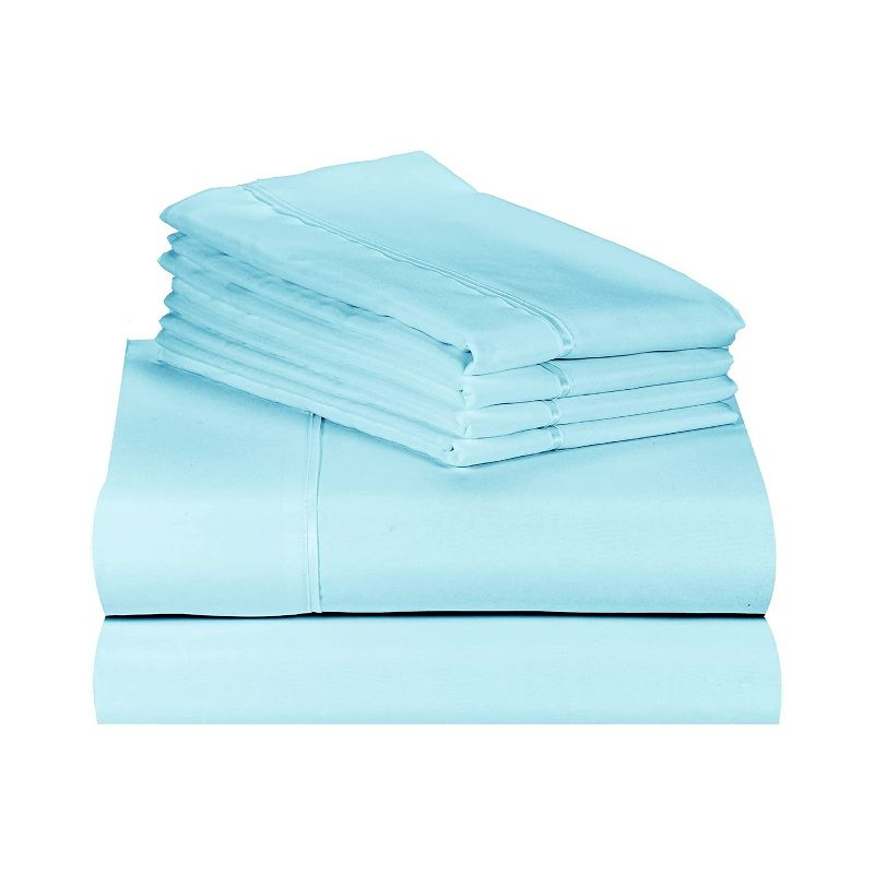 LuxClub 4 PC Aqua Full Silky Soft Cooling Deep Pocket Performance Sheet Set