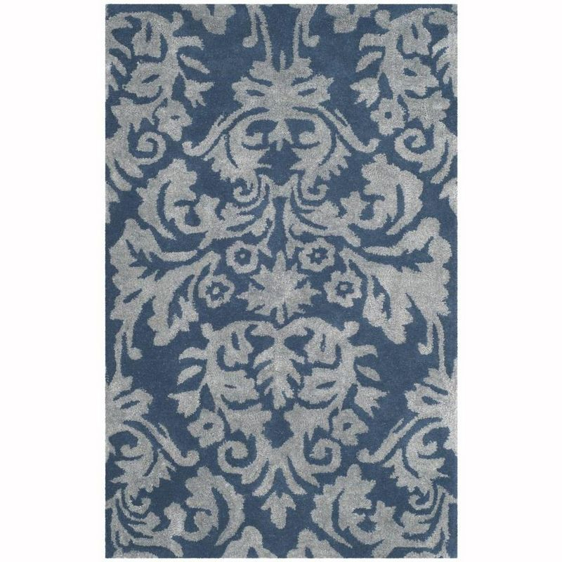 Bella BEL156 Hand Tufted Accent Rug - Navy/Grey - 2'6"x4' - Safavieh.