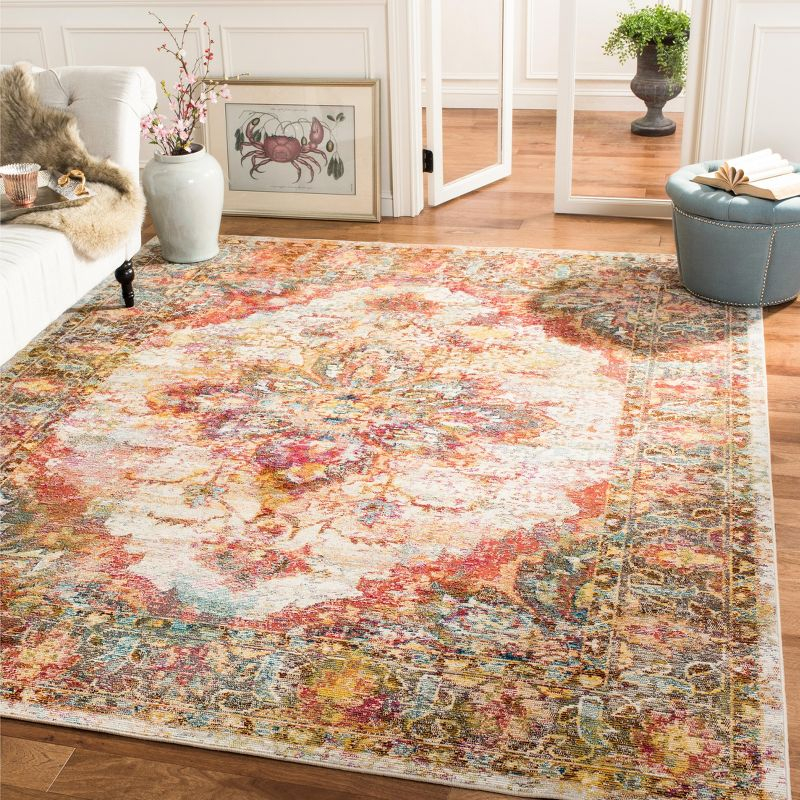 Crystal CRS508 Power Loomed Area Rug - Cream/Rose - 8'x10' - Safavieh.