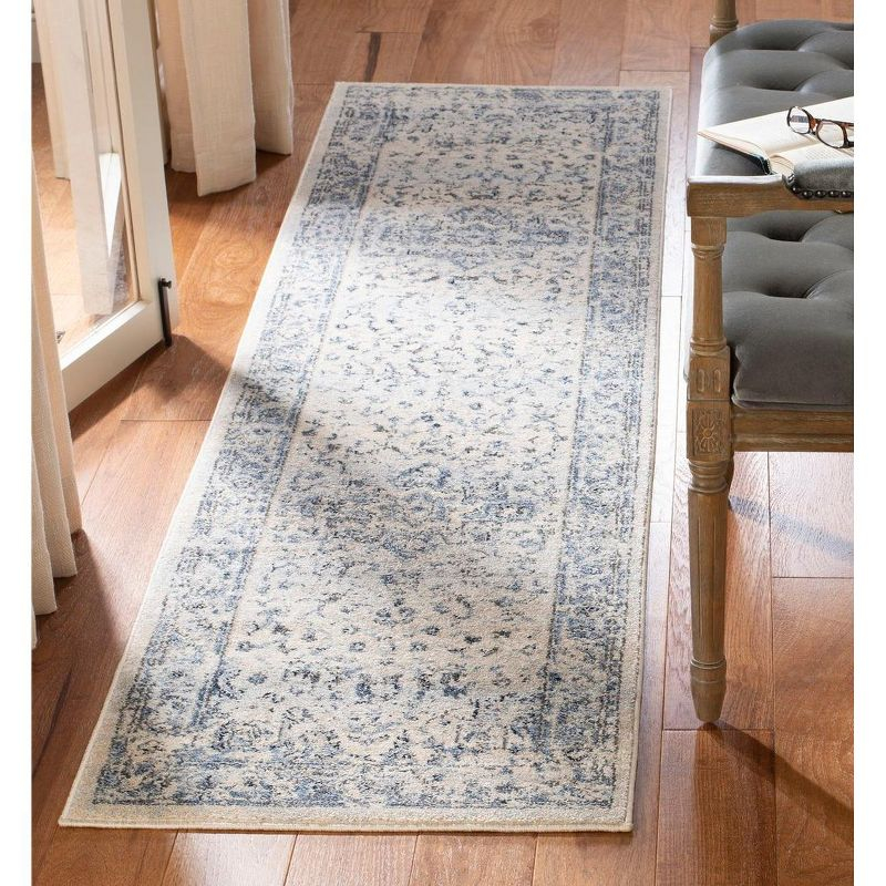 Charleston CHL411 Loomed Indoor Runner Rug - Ivory/Navy - 2'x6' - Safavieh