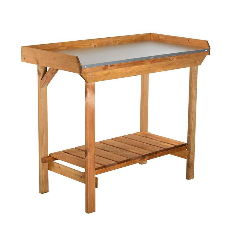 Tierra Garden Gardener's Table with Tin Surface