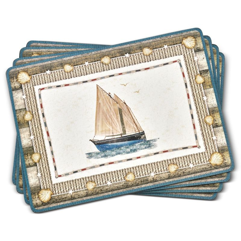 Pimpernel Coastal Breeze Placemats Set of 4 - 15.7 x 11.7 Inch