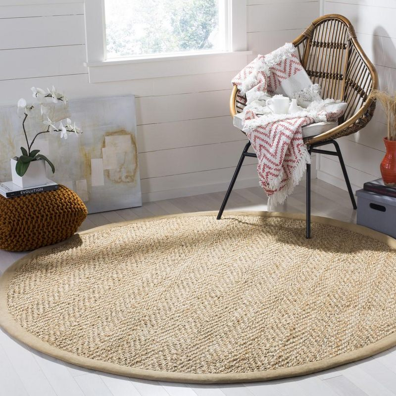 Natural Fiber NF263 Hand Woven Indoor Area Rug - Natural - 8' Round - Safavieh.
