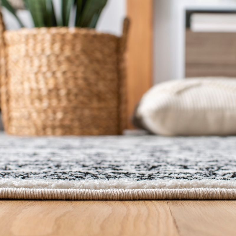 Tulum TUL267 Power Loomed Indoor Accent Rug - Ivory/Black - 3'x3' - Safavieh