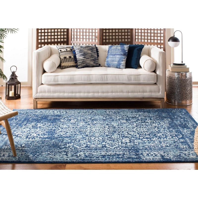 Evoke EVK256 Power Loomed Area Rug - Navy/Ivory - 5'3"x7'6" - Safavieh.