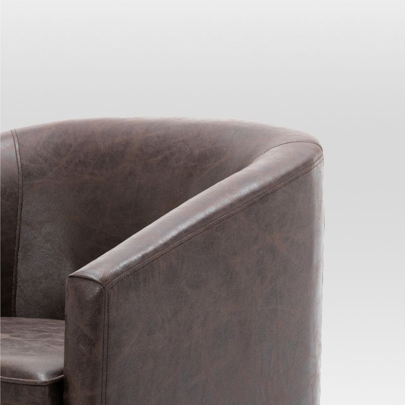 eLuxury Swivel Barrel Chair, Dark Chocolate