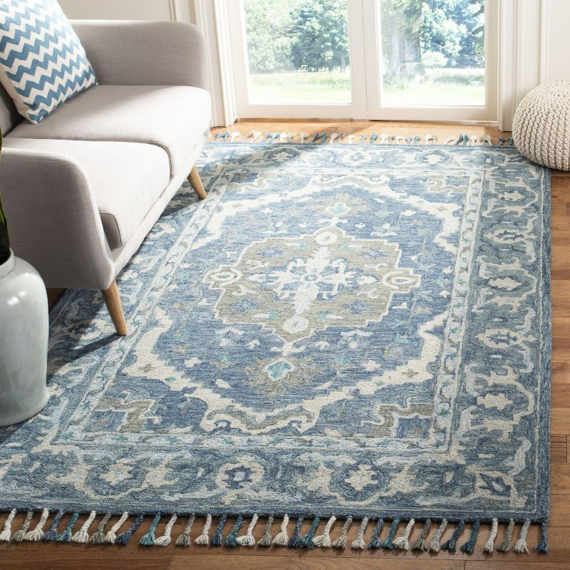 Aspen APN230 Hand Tufted Indoor Area Rug - Dark Blue/Grey - 10'x14' - Safavieh