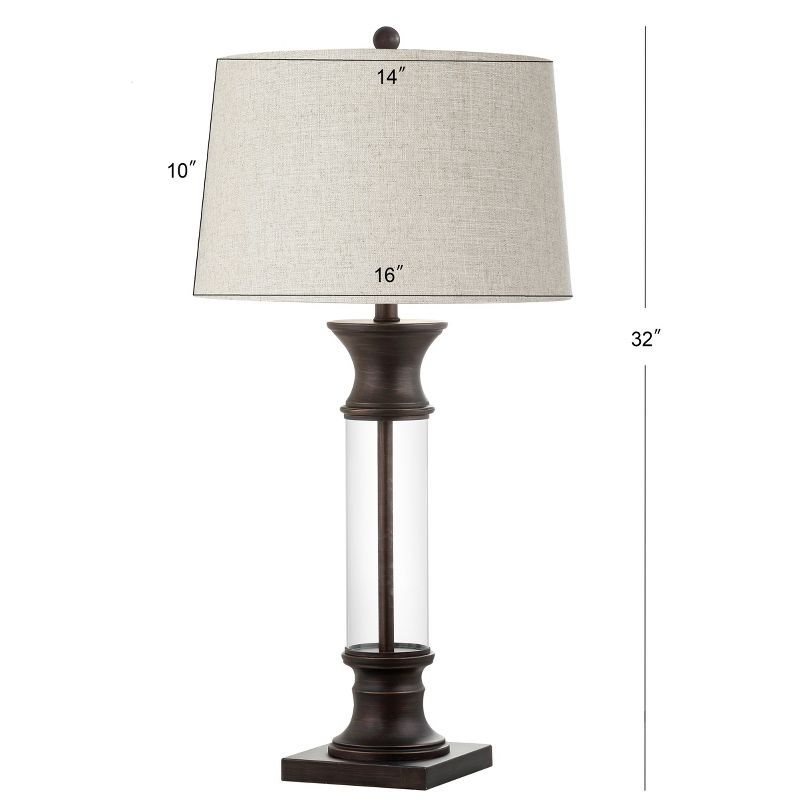 JONATHAN Y Hunter 32" Metal/Glass LED Table Lamp, Bronze (Set of 2)
