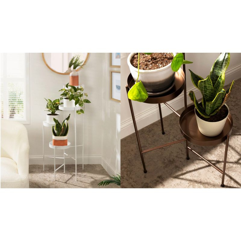 Kate and Laurel Finn Plant Stand, 10x11x44, Gold