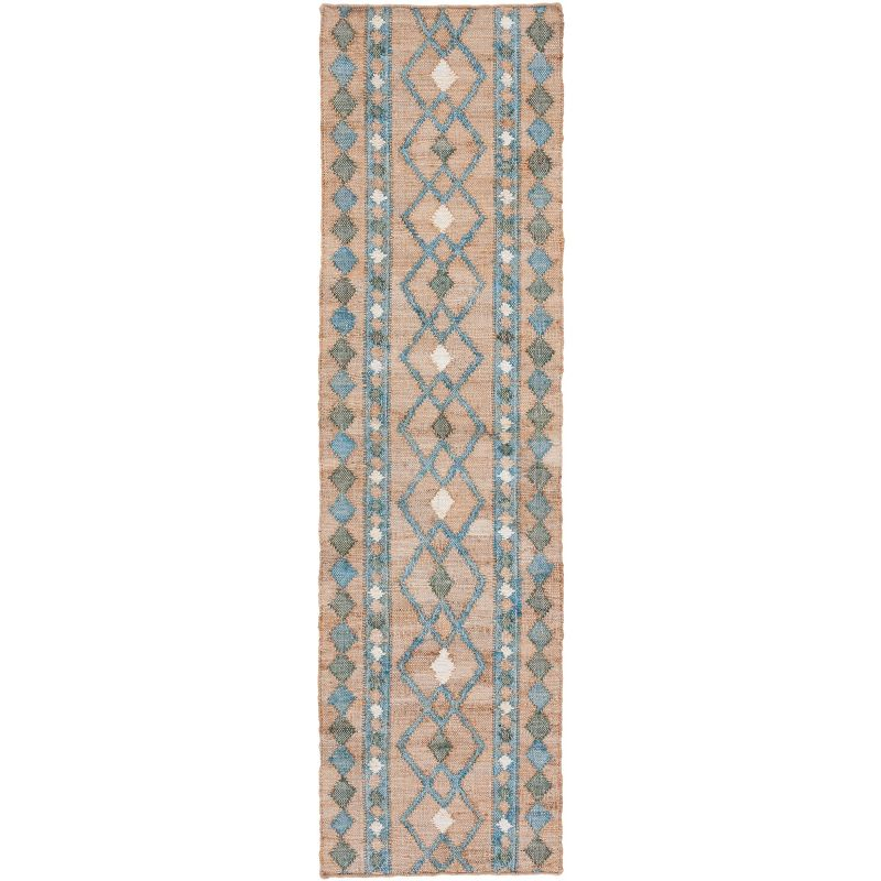 Kilim KLM759 Hand Woven Runner Rug - Natural/Blue - 2'3"x9' - Safavieh.