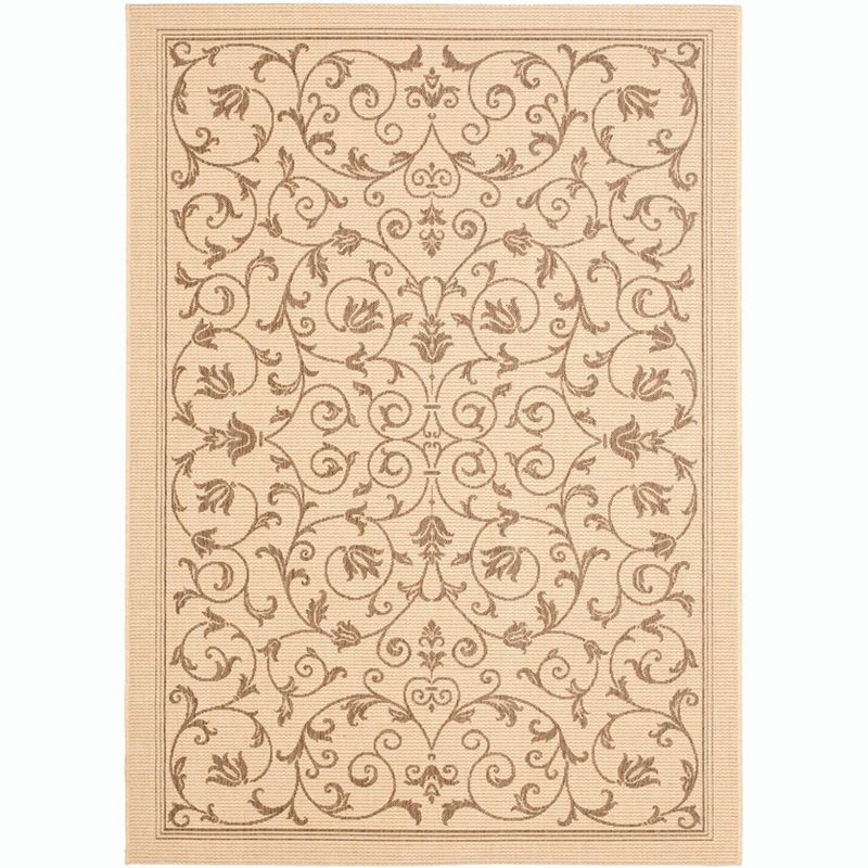 Courtyard CY2098 Power Loomed Indoor and Outdoor Area Rug - Natural/Brown - 5'3"x7'7" - Safavieh