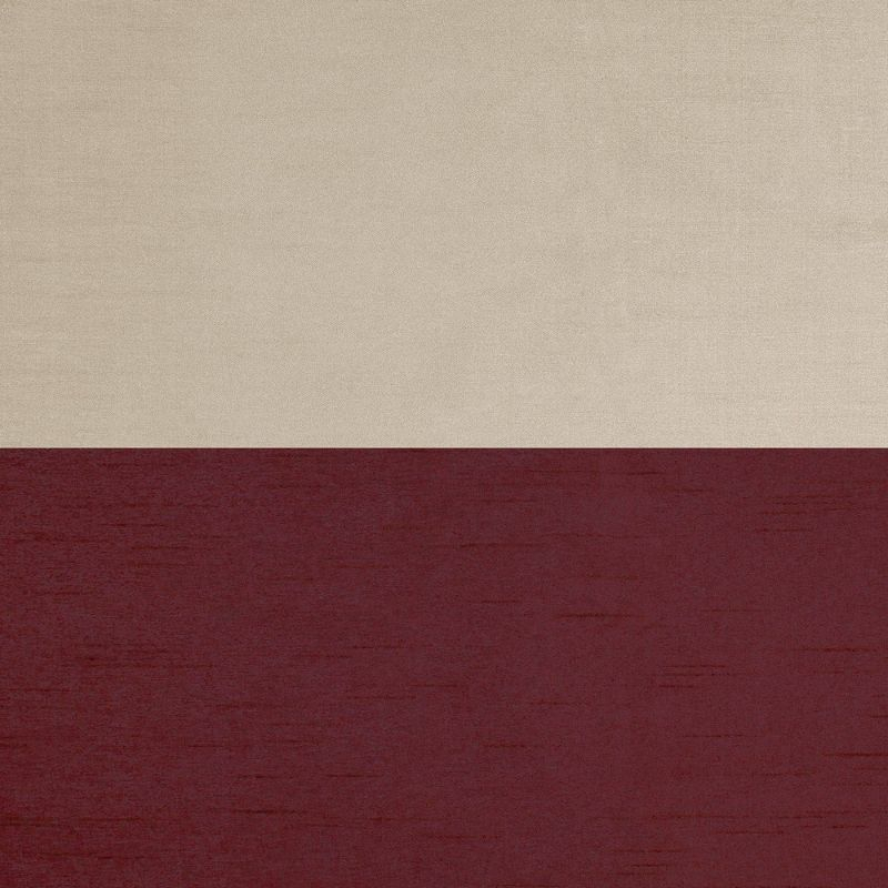 Set of 2 96"x54" Chateau Striped Faux Silk Grommet Top Curtain Panel Burgundy/Taupe - Exclusive Home: Modern Window Drapes