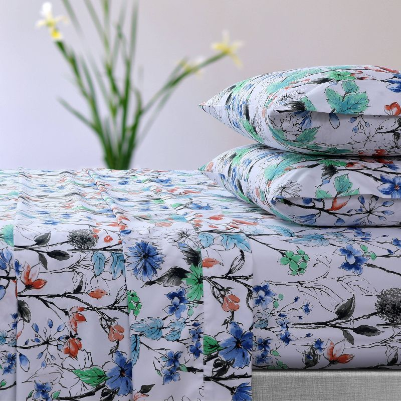 Azores Home Microfiber Floral Sheet Set