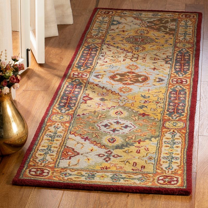Heritage HG512 Handmade Runner Rug - 2'3"x20' - Multi - Safavieh