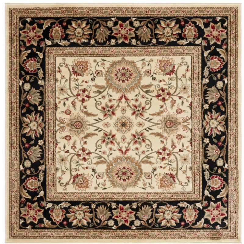 Lyndhurst LNH212 Power Loomed Area Rug - Ivory/Black - 8'x8' - Safavieh