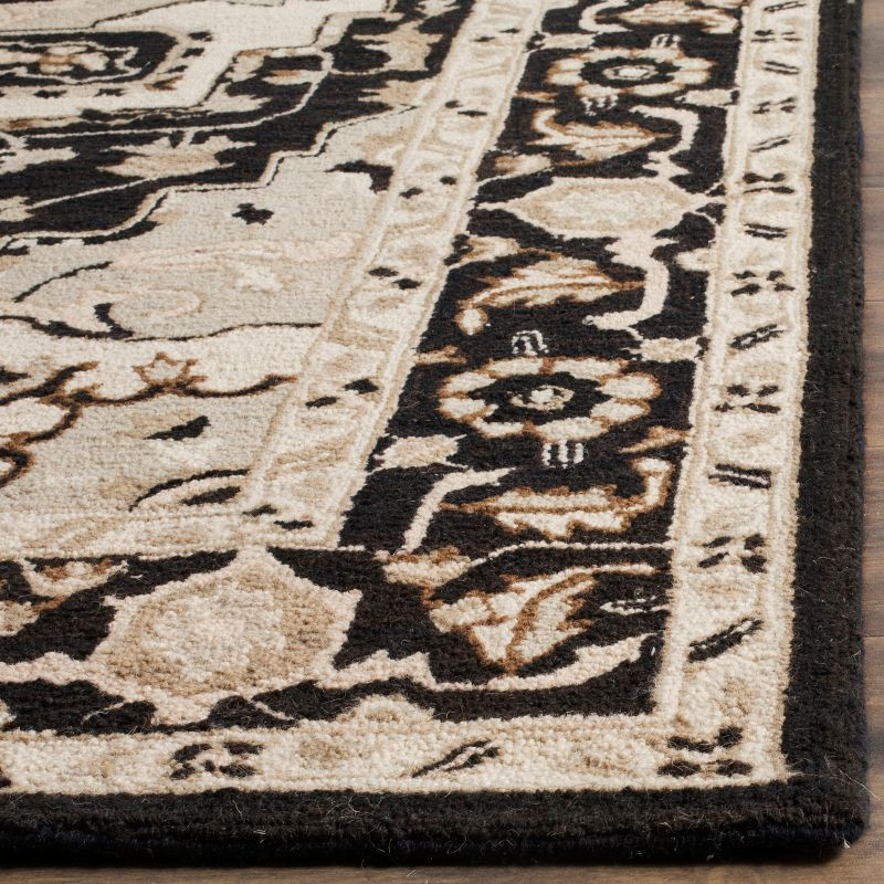 Chelsea HK709 Hand Hooked Area Rug - Black/Natural - 3'9"x5'9" - Safavieh.